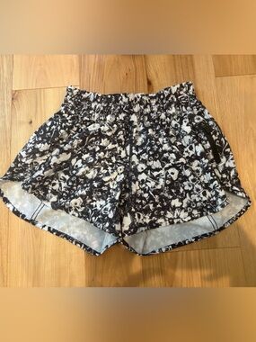 lululemon athletica Black & White Floral Athletic Shorts